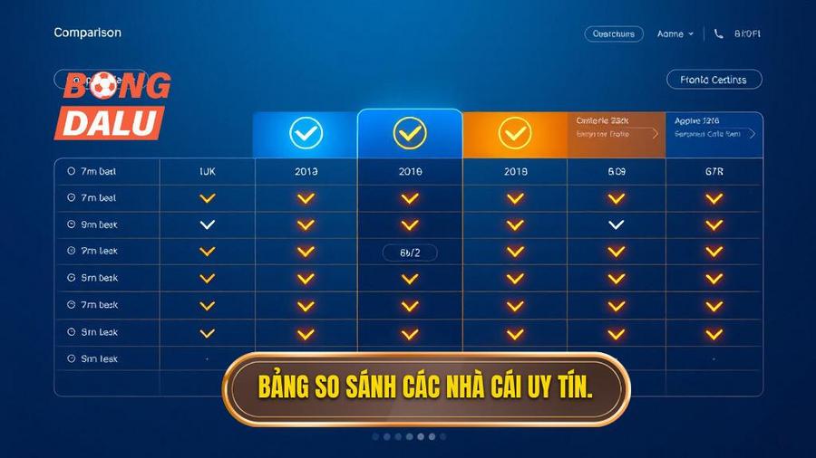 Bảng so sánh ví dụ giữa các nhà cái hàng đầu