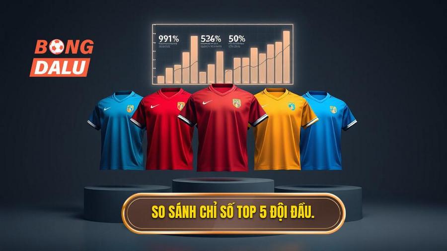 Bảng so sánh các chỉ số cơ bản của Top 5 đội dẫn đầu