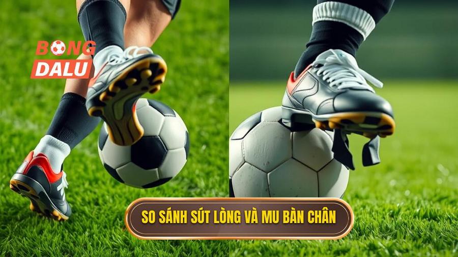 . Bảng so sánh giữa sút lòng bàn chân và sút bằng mu bàn chân